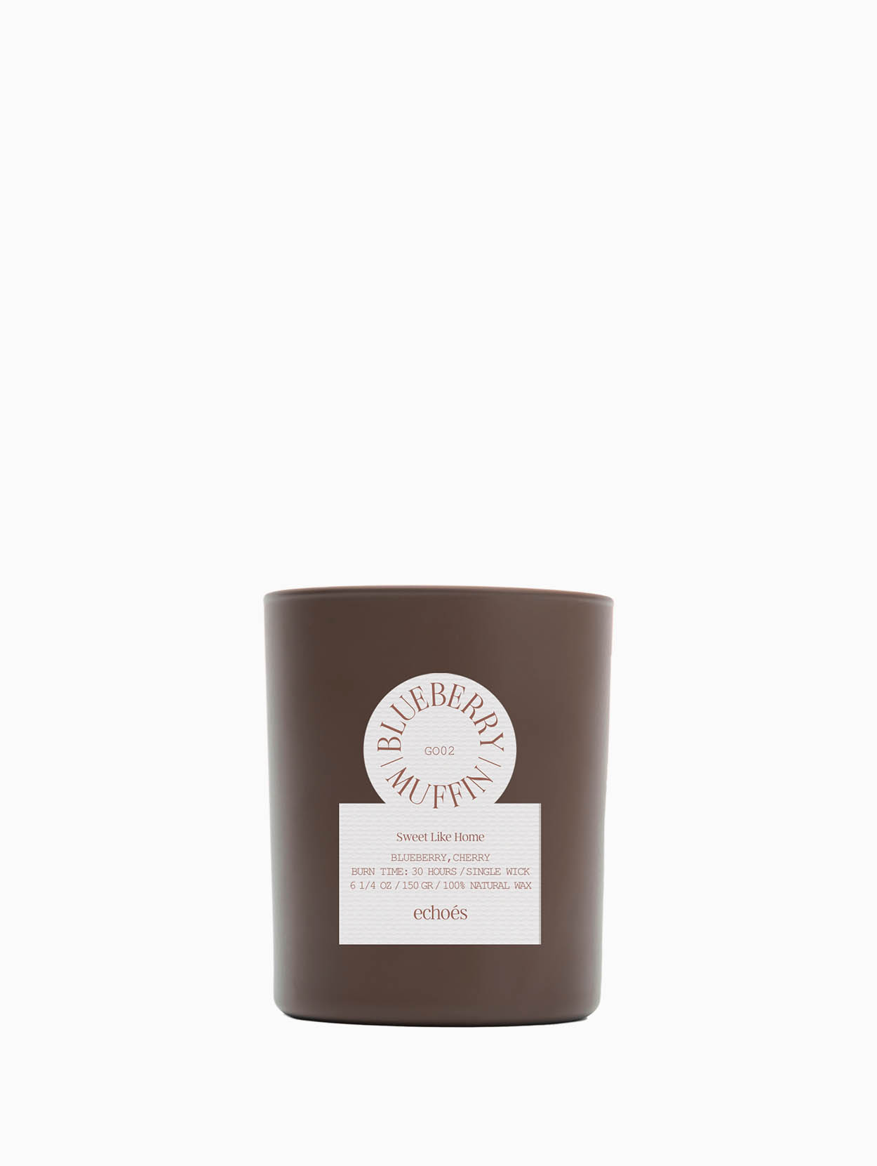 Echoes - Blueberry Muffin Single Wick Natural Candle 150 g