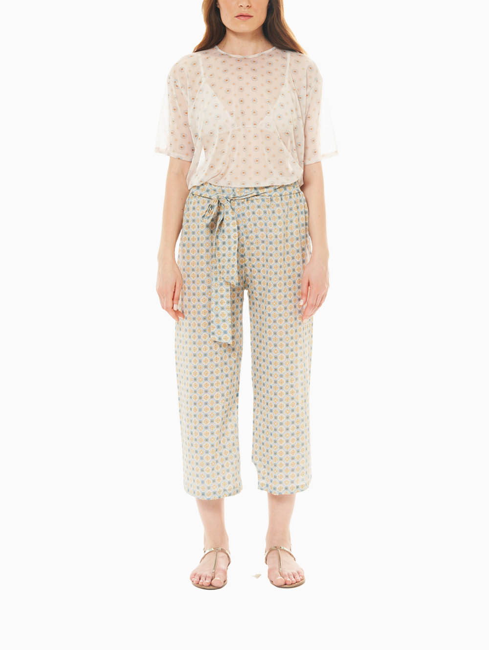 Tie On Waist Pants In Coconut Beige