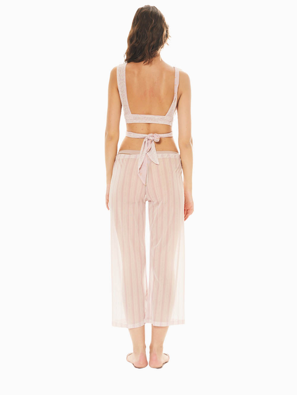 Diza Gabo - Semi Transparent Tie On Waist Pants In Lavender Purple