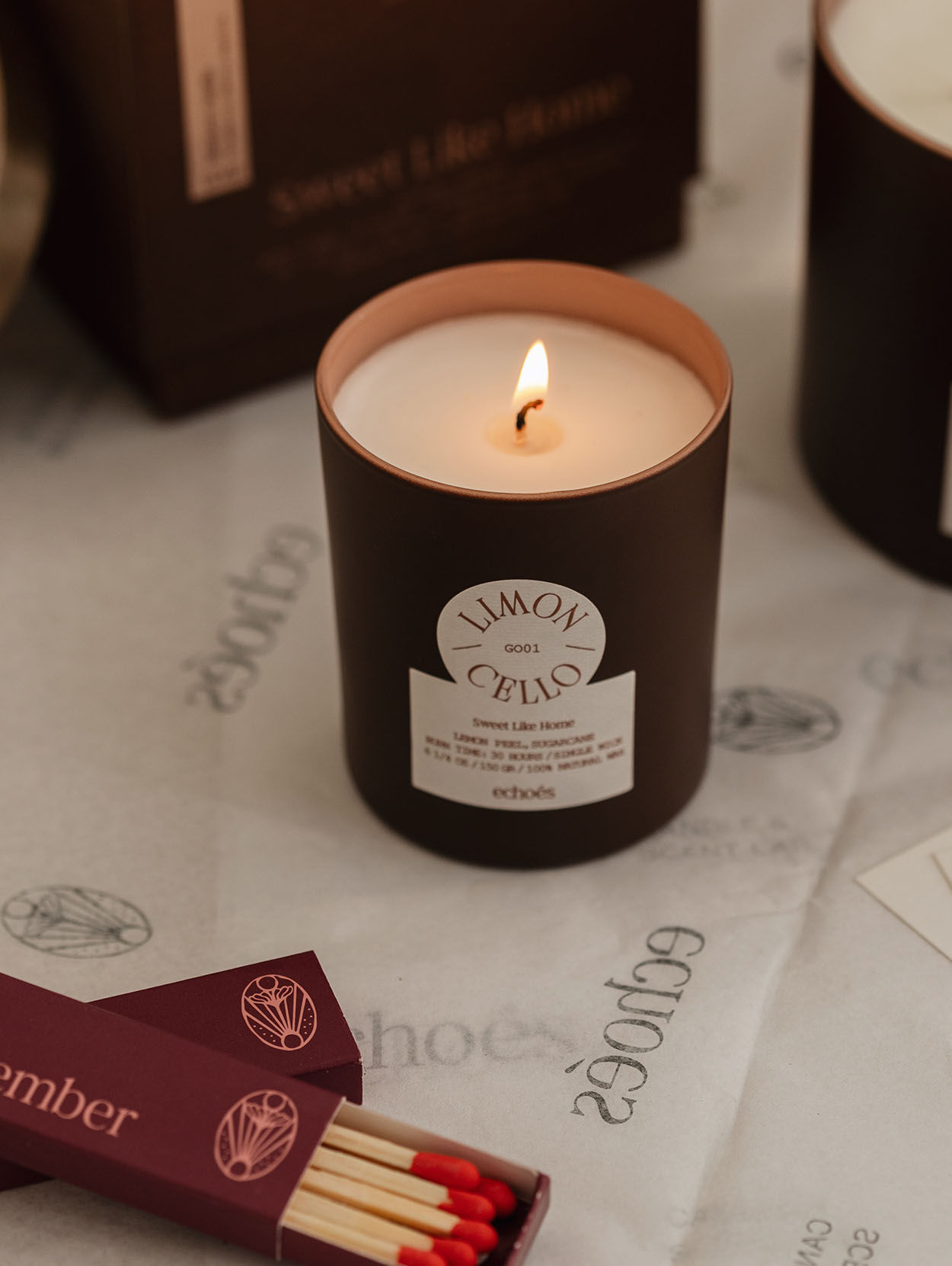 Echoés - Limon Cello Single Wick Natural Candle 150 gr