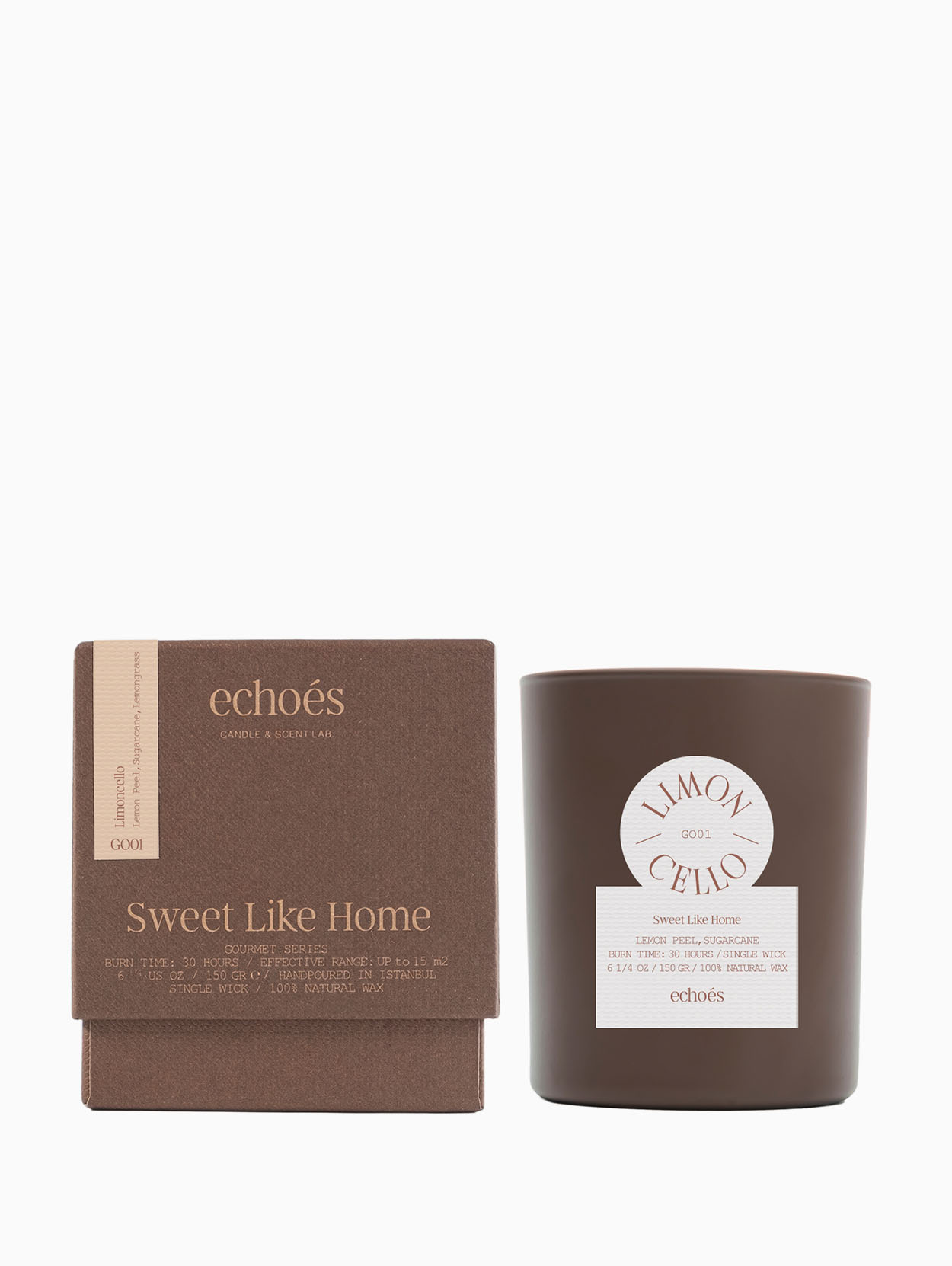 Echoés - Limon Cello Single Wick Natural Candle 150 gr