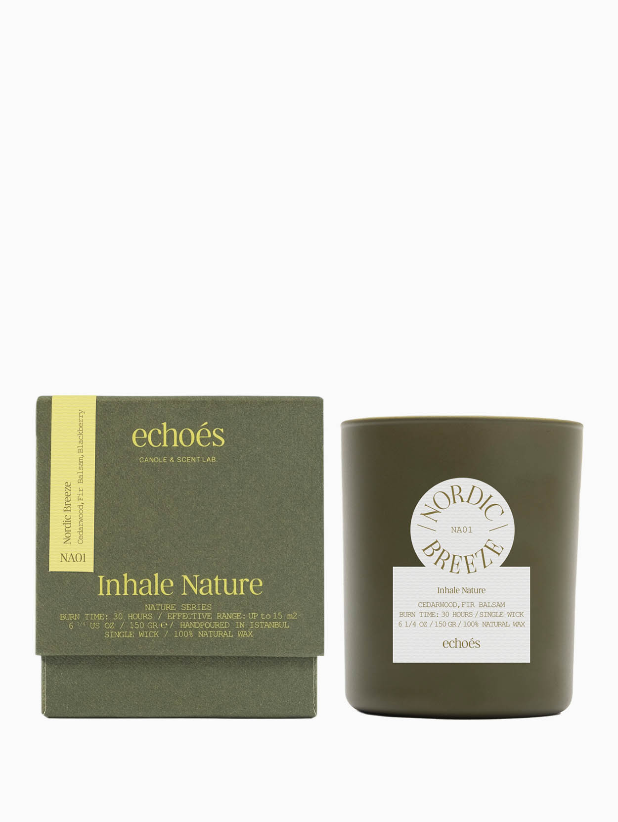 Echoes - Nordic Breeze Single Wick Natural Candle 150 gr