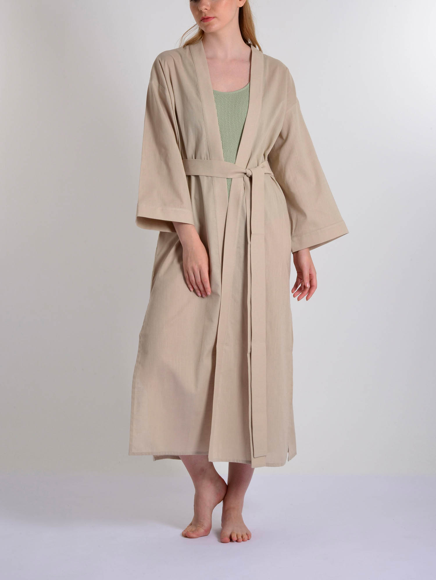 préstamo Panda Vandalir Mono | Safari Linen Kimono Long | Souq Dükkan