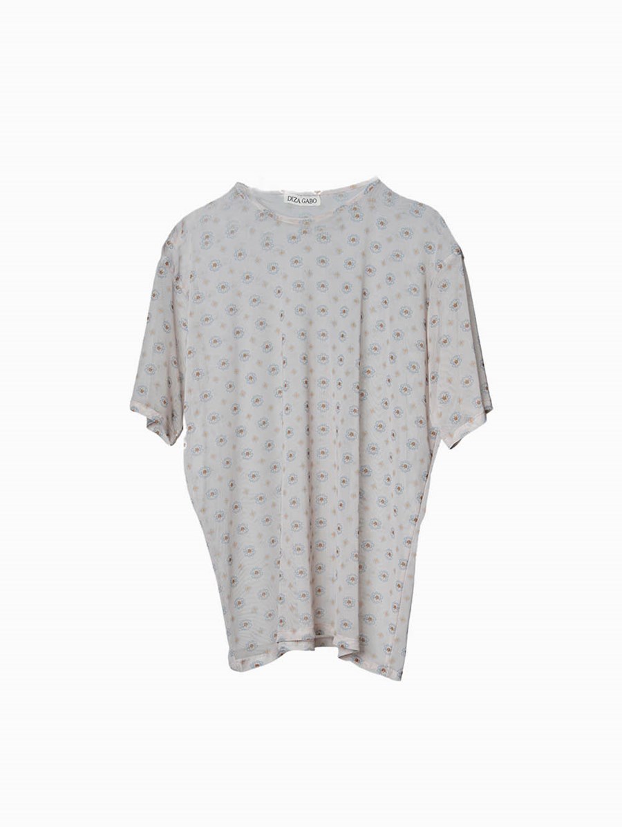 Diza Gabo - Semi Transparent T-Shirt In Neutral Beige