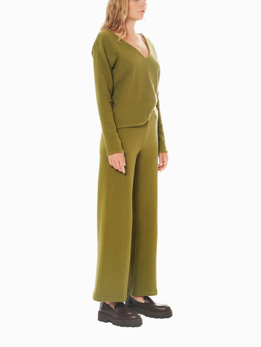 Diza Gabo | Cotton Culotte Pants in Forest Green | Souq Dükkan